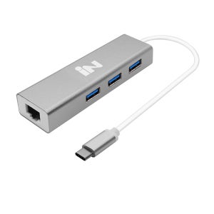 인네트워크 TYPE-C TO USB 3.0 3포트 + 기가랜카드 실버 [IN-C3U3L1] INV074