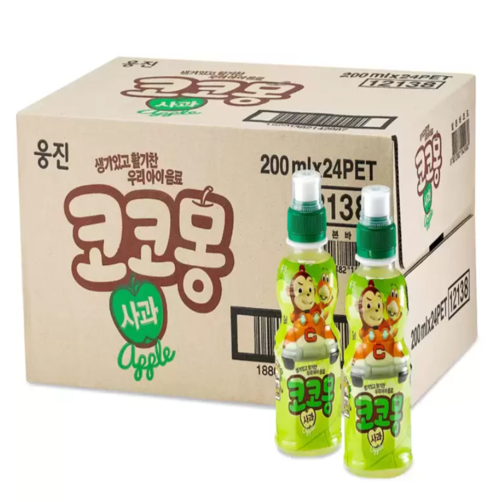 코코몽 키즈 음료 사과맛 200ml x 24병 x 2박스 칼슘,<b>아연</b> 어린이전용 음료