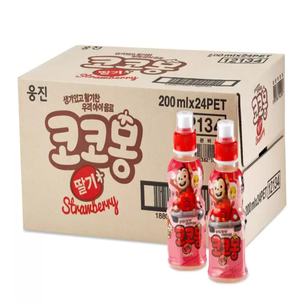 코코몽 키즈 음료 딸기맛 200ml x 24병 x 2박스 칼슘,<b>아연</b> 어린이전용 음료