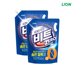 LION 때가쏙 비트 액체세제 제로 드럼용 리필 1.55L x 2개 세탁세제