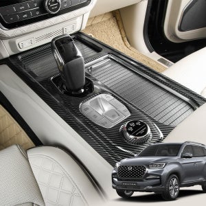 렉스턴 뉴 아레나 용품 기어패널 포지드 카본 몰딩 커버 스크래치 보호