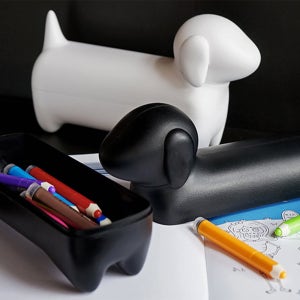 퀄리디자인 닥스훈트 책상정리함 데스크수납함 데스크테리어