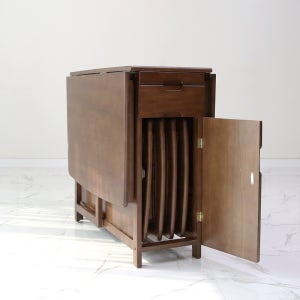 벤느 원목 접이식 식탁 테이블 (단품) 4인용 확장형식탁 (브라운)