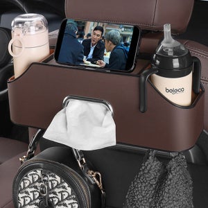 지엠지모터스 차량용 수납함 뒷좌석 헤드레스트 멀티 다용도 정리함 3in1 수납함