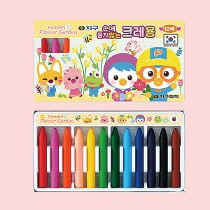 지구화학 뽀로로 손에 묻지 않는 크레용 12색