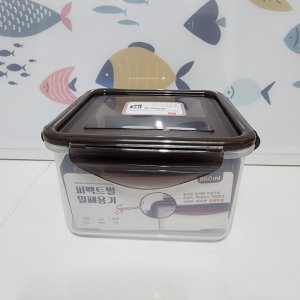 셰프웨어 퍼펙트씰 프레쉬 밀폐용기 정사각 860ML 일체형 항균패킹 전자레인지 냉동실용기