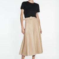 ZARA 자라 여성 가죽 미디스커트 3046243711 3046243