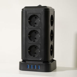 텔로 타워2세대 고용량멀티탭 16구 블랙 4000W 12구+4port