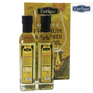 엔리끄 해바라기유 유리병 250ml x 2P 선물세트 해바라기씨유 판촉물 명절선물
