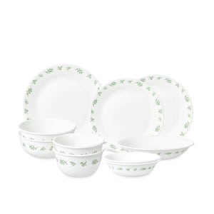 코렐 라임트리 한국형 2인 10P 원형 찬기홈세트 / 접시추천 이사 집들이선물 깔끔한그릇 플레이팅 예쁜식기