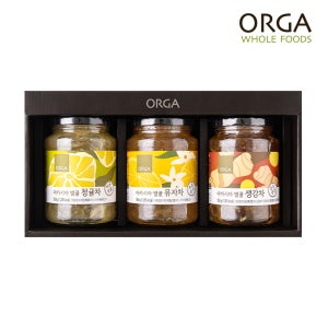 ORGA 올가홀푸드 액상차 3종 혼합 선물세트 (꿀유자차+꿀생강차+제주청귤차수)