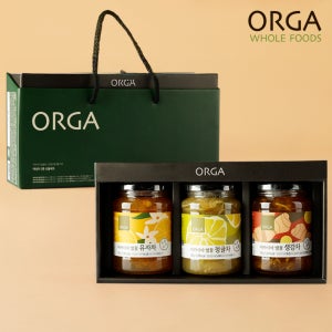 ORGA 올가 액상차 3종 선물세트 (꿀 유자차/꿀 청귤차/꿀 생강차)