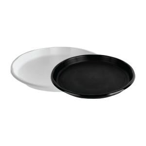 사출 다회용 원형접시 330파이 탕수육접시 검정/백색 100EA