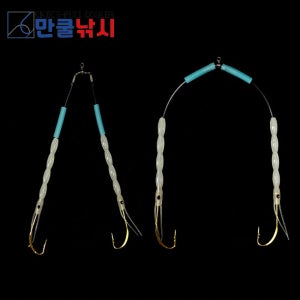 OK피싱 도깨비튜브 쌍바늘채비 업그레이드형 (4셋트) 갈치낚시바늘