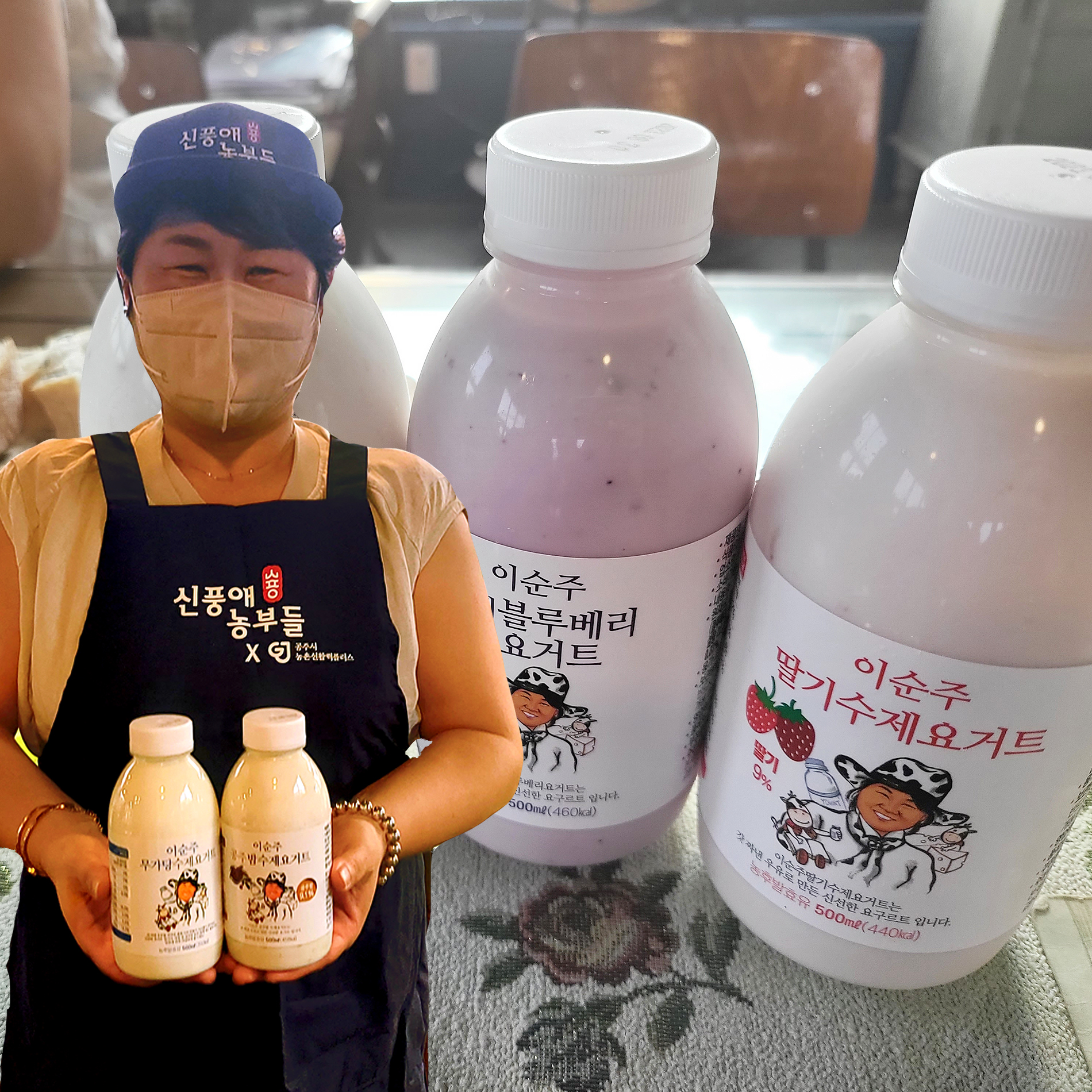 Gongju Chestnut Handmade Yogurt, Lee Soon-joo Unsweetened Whole Chestnut Yogurt 500ml