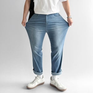 남자 밴딩 스판 청바지 남성 편한 테이퍼드 진청 흑청 청바지 데님팬츠