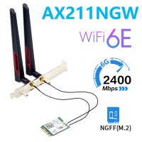 Wi-Fi6E 인텔 AX211 M.2 키 E CNVio2 와이파이 카드,듀얼 밴드 5374