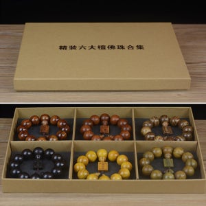불교 차량용 무사고 불자 천연 나무 20mm 합장주 단주 염주 6종 세트