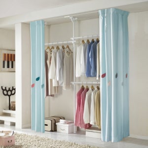 이지온 튼튼한 드레스룸행거 EO313SD 3단 고정식 옷걸이 커튼 행거