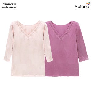 [아빈나] 모달 레이스 V넥 7부 내의 반팔 6007