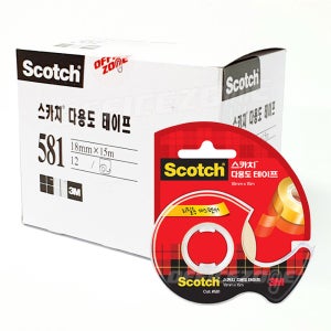3M 스카치 다용도 테이프 581D 18x15M 12개 1갑 디스펜서 MB