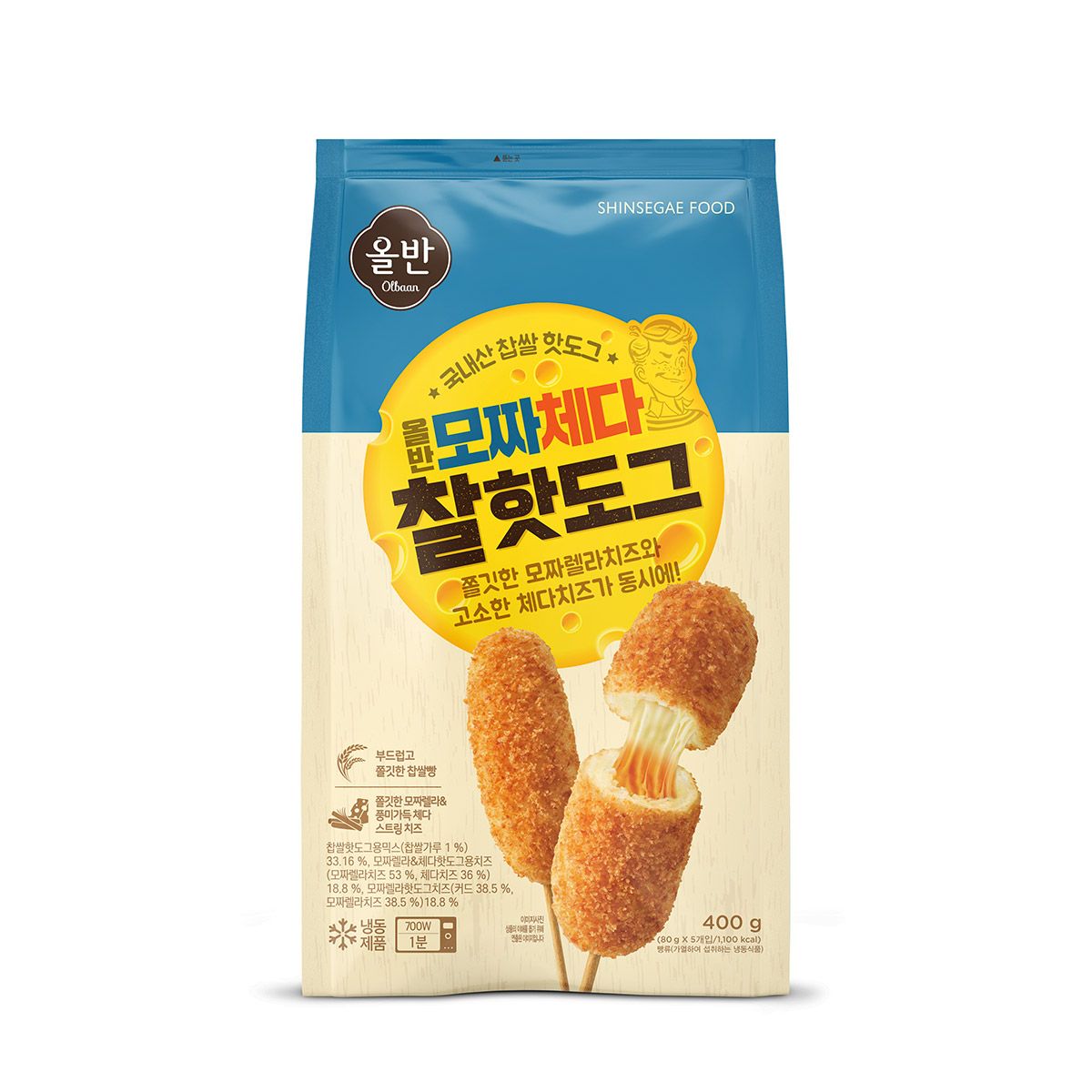 신세계푸드 올반 모짜 체다 찰 핫도그
