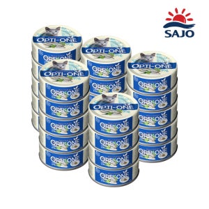 옵티원 고양이 간식캔 노령묘 멸치+오트밀, 90g, 24개