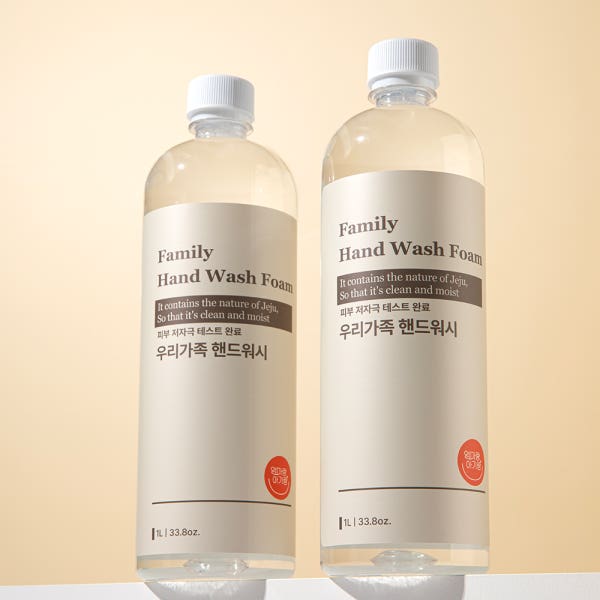 엄마랑아기랑 우리가족 핸드워시 폼 손세정제 거품비누 핸드솝 1L 2개