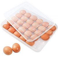 HANSGO 냉장고용 계란 홀더, Deviled Egg 트레이 캐리어, 뚜껑 포함, 냉장고 디스펜서, 보관, 쌓을 수 있는 플라스틱 용기