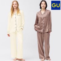 GU 지유 새틴 파자마 무지 상하 세트 4colors