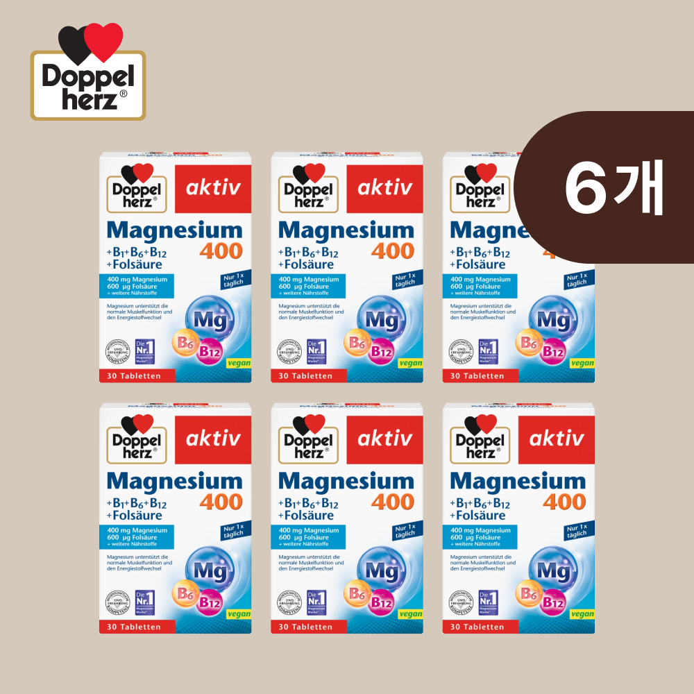 도펠헤르츠 마그네슘 400+비타민 엑티브 30정 X 6 Box