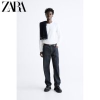 ZARA 자라 남자 흰색 긴팔 슬림핏 티셔츠 5584464 250