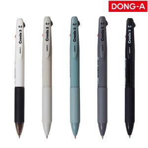 동아 크로닉스 2023 신규 색상 3색 볼펜 유성 멀티 삼색펜 0.5mm 블랙