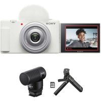 Sony ZV-1F Vlogging Camera with Content Creator Kit (White)