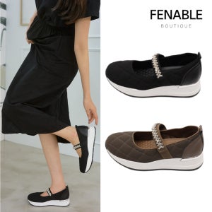 메리제인 운동화 4.5cm 여성 키높이 단화 스트랩단화 캐주얼화 퀼팅 스니커즈 스타일