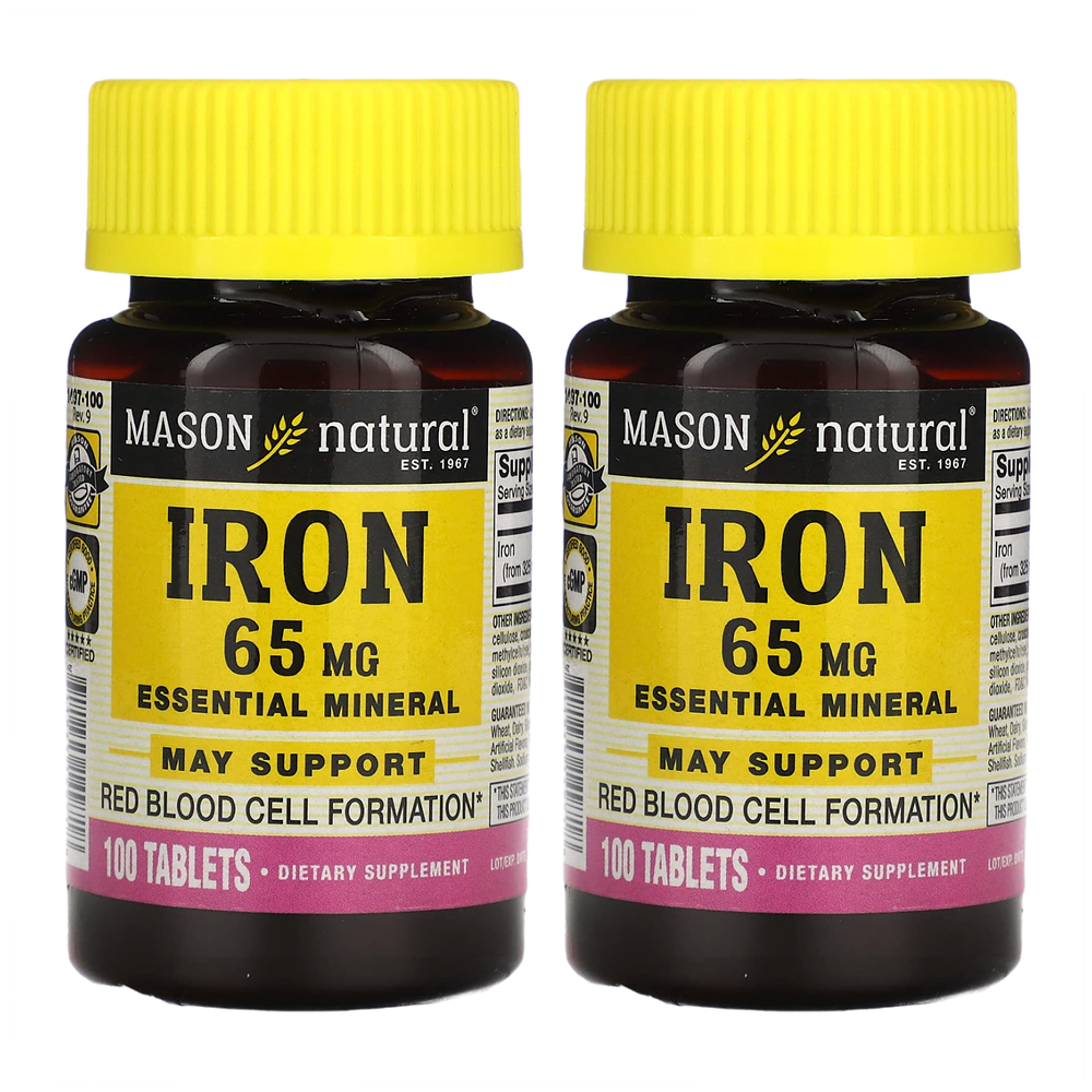 <b>메이슨 내추럴 철</b>분 65mg 100정 X 2개