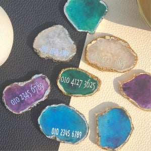 고급스러운 주차번호판 자동차 전화번호판 골드 실버 천연원석 주차안심번호주문제작