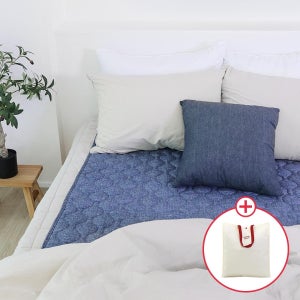 보국 캠핑용전기장판 탄소매트 인체감지 전기요 더블 데님1974