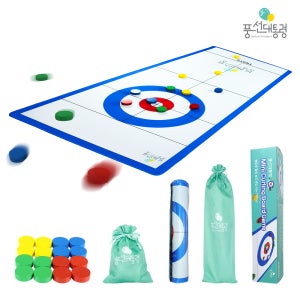 풍선대통령 옛날추억의 병뚜껑 컬링 보드게임 100cm 실내 가족 2인 4인용 테이블 놀이