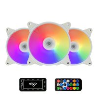 쿨링팬 시스템쿨러 케이스 쿨러 본체 LED RGB 120mm 화이트 3pack 리모컨