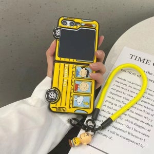 갤럭시Z플립5 지플립5 스누피 찰리브라운 스쿨버스 스트랩 케이스