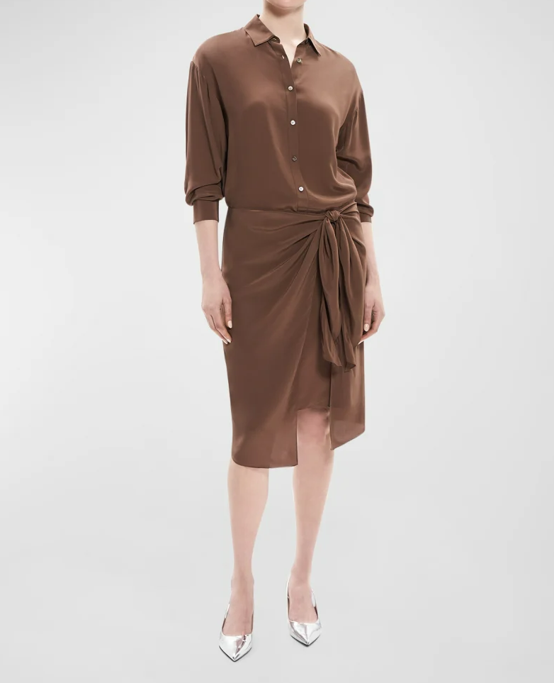 띠어리 사롱 드레이프 셔츠드레스 Theory Sarong Wrap-Skirt Shirtdress