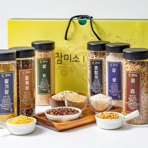 참미소 6종 잡곡선물세트 국내산 국산 명절 연말 선물용 6곡 혼합 귀리 기장 쌀눈 찹쌀 혼합곡 흑미