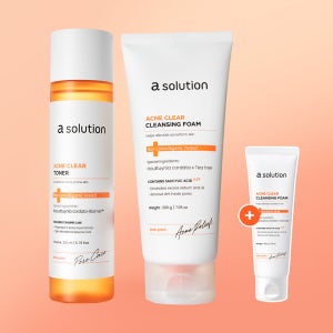 에이솔루션 아크네 클리어 클렌징 폼 200g +어성초 토너 200ml 듀오 세트 (+폼 50g )