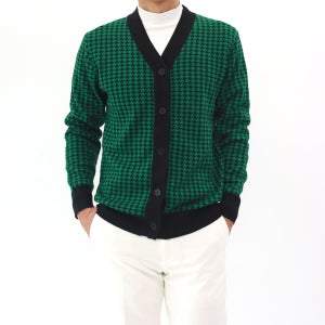 남성골프니트 가디건 남자골프긴팔 상의 HOUNDTOOTH