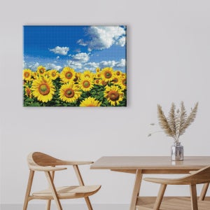 쥬얼리아트 보석십자수 액자형 50x40cm 해바라기와 구름