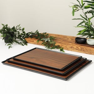 지코 논슬립쟁반 우드 사각 브라운 (소) 320x260