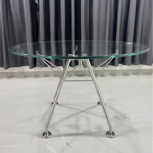 디자인필링 테이블 노모스 강화유리 라운드 테이블 120cm