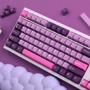 SPM 3색조합 PBT 이중사출 영문 키캡 130키 커스텀키보드 교체용 파스텔퍼플