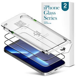 다이아큐브 아이폰13/13프로 공용 3D 풀커버 강화유리 먼지제로 Easy Auto 부착키트 액정보호필름 2매